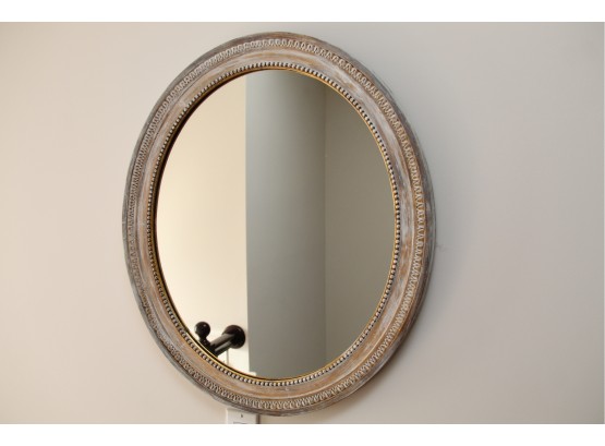 Wood Frame Oval Wall Mirror