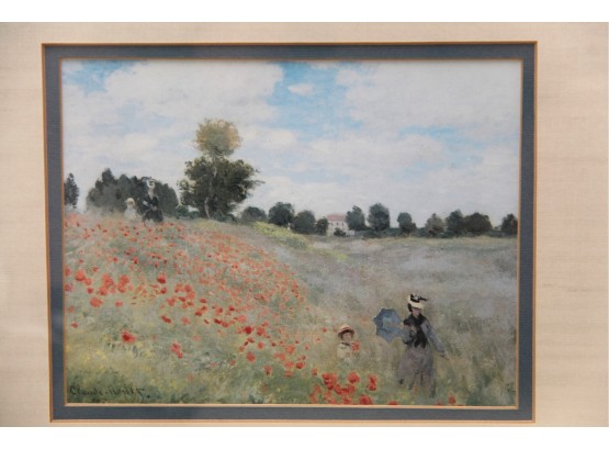 Poppy Fields By Claude Monet Matted And Framed Print