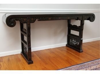 An Asian Chinoiserie Scroll Console Table