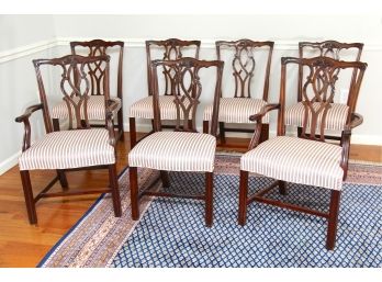 A Collection Of 7 Mahogany Chippendale Chairs By Kindel