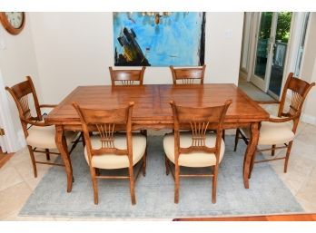 Wooden Dining Table And Chairs Purchased At Restoration Hardware