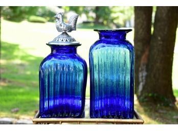 Coordinating Cobalt Blue Decorative Canisters