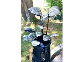 Various Golf Clubs And Bag Including Taylor Made And Callaway