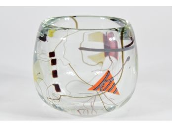 Signed Art Glass Bowl By Mark Rossell