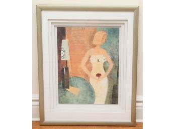 Framed Print Of Woman Holding A Rose