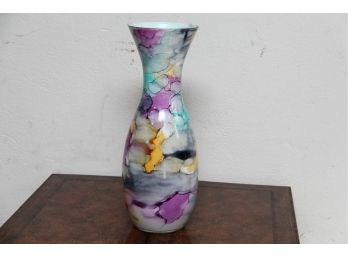 A Multi Colored Glass Large Vase