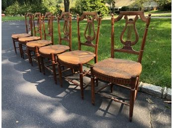 Louis XVI Original 18th Century Walnut Chairs With Rush Seats Estimate $48,000