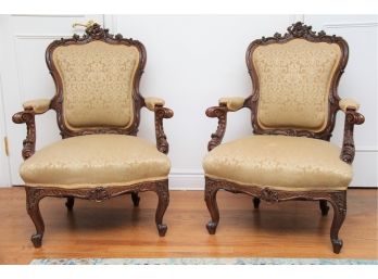 A Matching Pair Of Antique Side Chairs