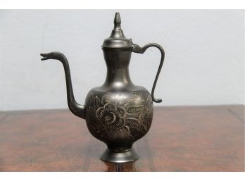 Antique Persian Etched Tea Pot