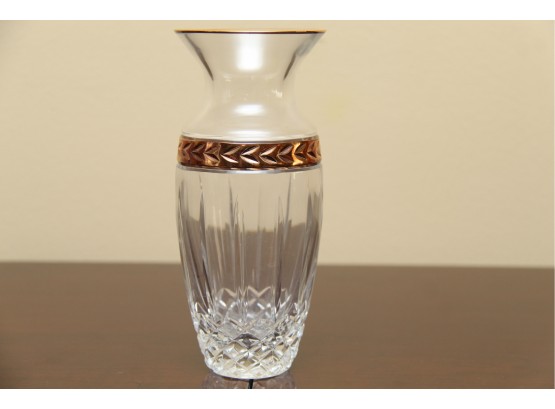Lenox Crystal Vase With Brass Accents