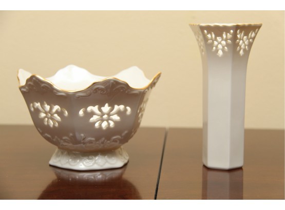 Lenox Decorative Cut Bowl & Vase