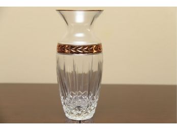 Lenox Crystal Vase With Brass Accents