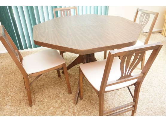 Octagonal Dining Table With Set Of 4 Chairs