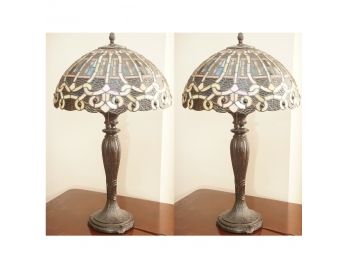 Pair Of Mosaic Tile Table Lamps