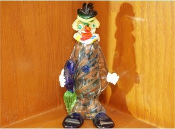 Hand Painted Decorative Glass Clown