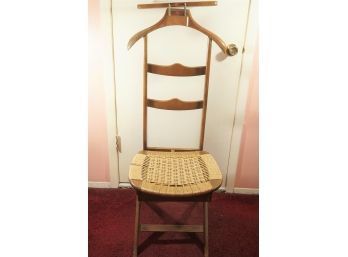 Wicker Style Side Chair With Coat Hanger Attachment