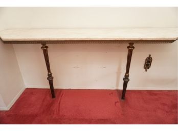 Marble Top Console Table With Fluted Legs