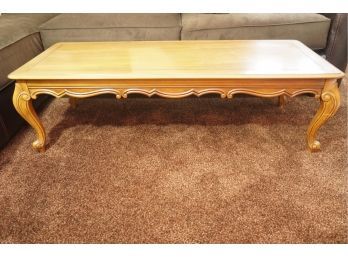 Queen Anne Style Long Wooden Coffee Table