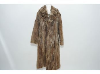 Women's Full Length Faux Fur Coat  Womans Size Medium