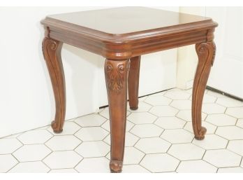 Pair Of Carved Leg Wooden Side Tables
