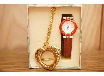 Lafayette Watch With Heart Chain