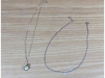 Pair Of Sterling Silver Chains With Sunflower Pendant
