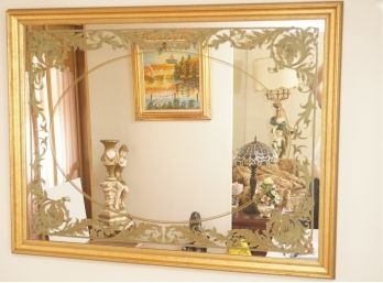 Brass Mirror With Victorian Detail