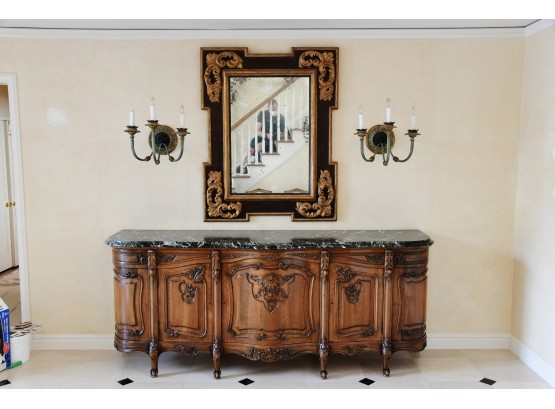 Exquisite 19th Century Louis XV Walnut Sideboard With Mable Top