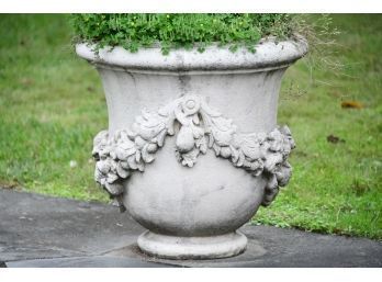 Large Carved Stone Garden Vase