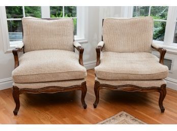 A Matching Pair Of Custom Upholstered French Side Chairs  Set 1 Of 2