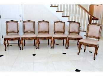 Trouvailles Furniture  French Country Walnut Dining Chairs