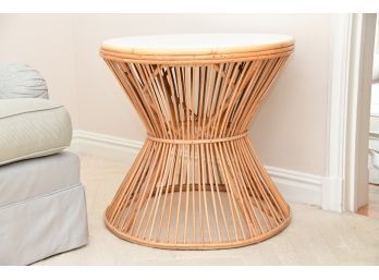 A Bamboo Mid Century Modern Drum Table