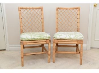 A Matching Pair Of Bamboo Side Chairs