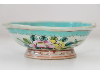 Glazed Clay Floral Painted Bowl