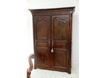 Antique 19th Century French Oak Two Door Armoire Cabinet