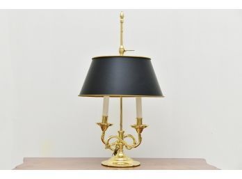 Brass Bouilliotte Lamp With Tole Shade