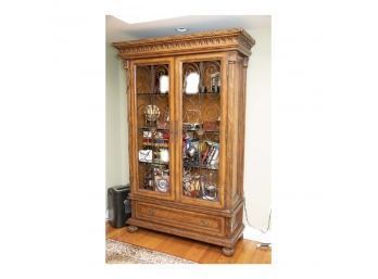 Incredible Illuminated Presentation Cabinet With Wrought Metal Doors