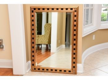 Black And Gold Checkered Framed Mirror