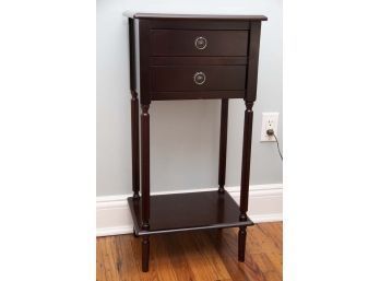 Two Drawer Nightstand With Lower Level Tier