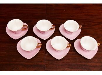 Set Of 6 Heart Teacups By Classic Coffee & Tea