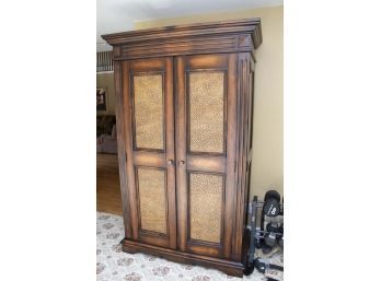 Turtle Shell Style Leather Entertainment Cabinet
