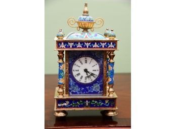 Brass Enameled Clock