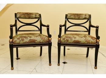 Pair Of Upholstered Century Furniture Piano Chairs