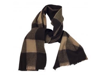 Imported Austrailian Wool Men's Brown Check Scarf