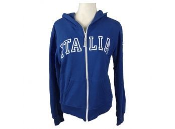 Italia Blue Zippered Sweatshirt Size L
