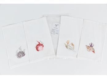 Valombreuse Embroidered 100 Cotton Seashell Napkins - Lot 2