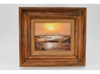 Beach Scene Framed Paint On Canvas