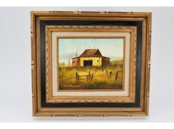 Farmhouse Barn Paint On Canvas By E. Woodson