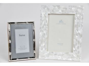 Pair Of Picture Frames - Mother Of Pearl And Silverplated