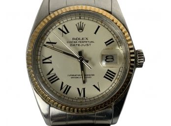 Rolex Oyster Perpetual Date 18k Bezel 36mm Face